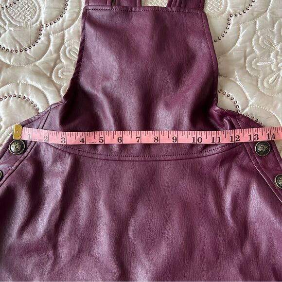 Anthropologie Maeve Faux Leather Pinafore In Plum NEW Size Small - Picture 13 of 14